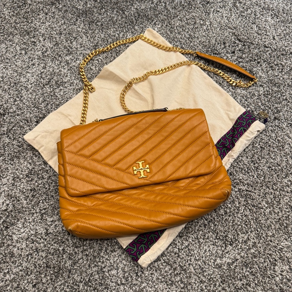 Tory Burch Kira Squash & Rolled Brass Chevron Convertible Shoulder Bag